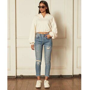 Boyish The Billy Authentic Rigid High Rise Skinny Distressed Jeans Far Country 2